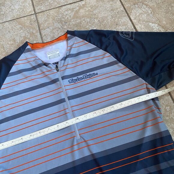 Troy Lee Designs Ace Bicycle Jersey Alpine Fire Large Mountain Bike Stripe Gray - Picture 6 of 7